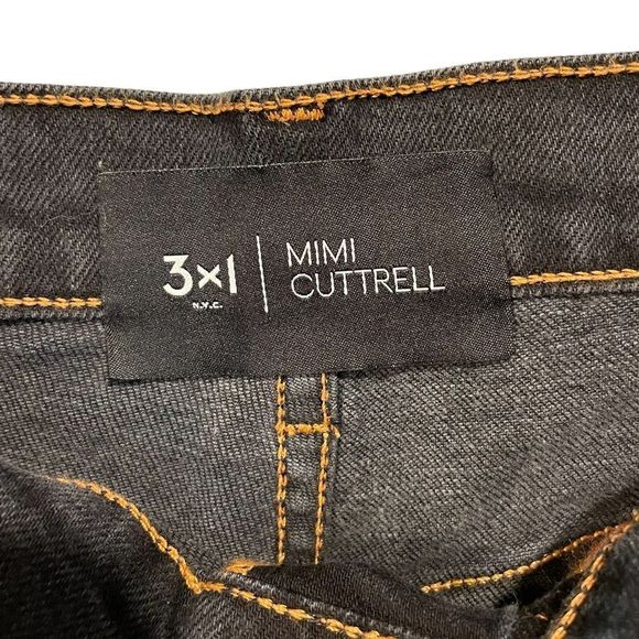 Mimi Cuttrell NWT Kelly Rock Split Flare High Waist Black Raw Hem Denim Jeans - Picture 11 of 15